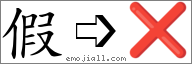 Emoji: ❌, Text: 假