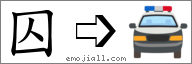 Emoji: 🚔, Text: 囚