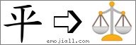 Emoji: ⚖, Text: 平