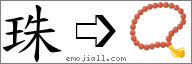 Emoji: 📿, Text: 珠