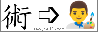 Emoji: 👨‍🎨, Text: 術