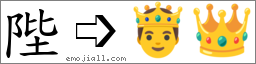 Emoji: 🤴👑, Text: 陛