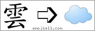 Emoji: ☁️, Text: 雲