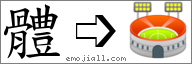 Emoji: 🏟, Text: 體